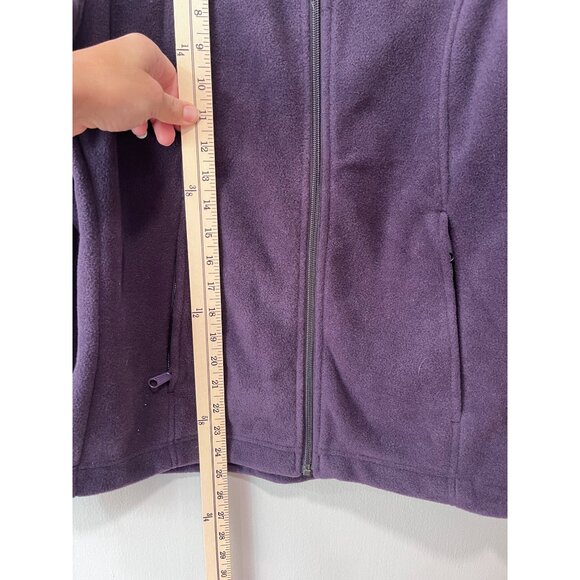 Columbia Womens Full-Zip Fleece Jacket Medium Purple Polyester - Picture 3 of 9
